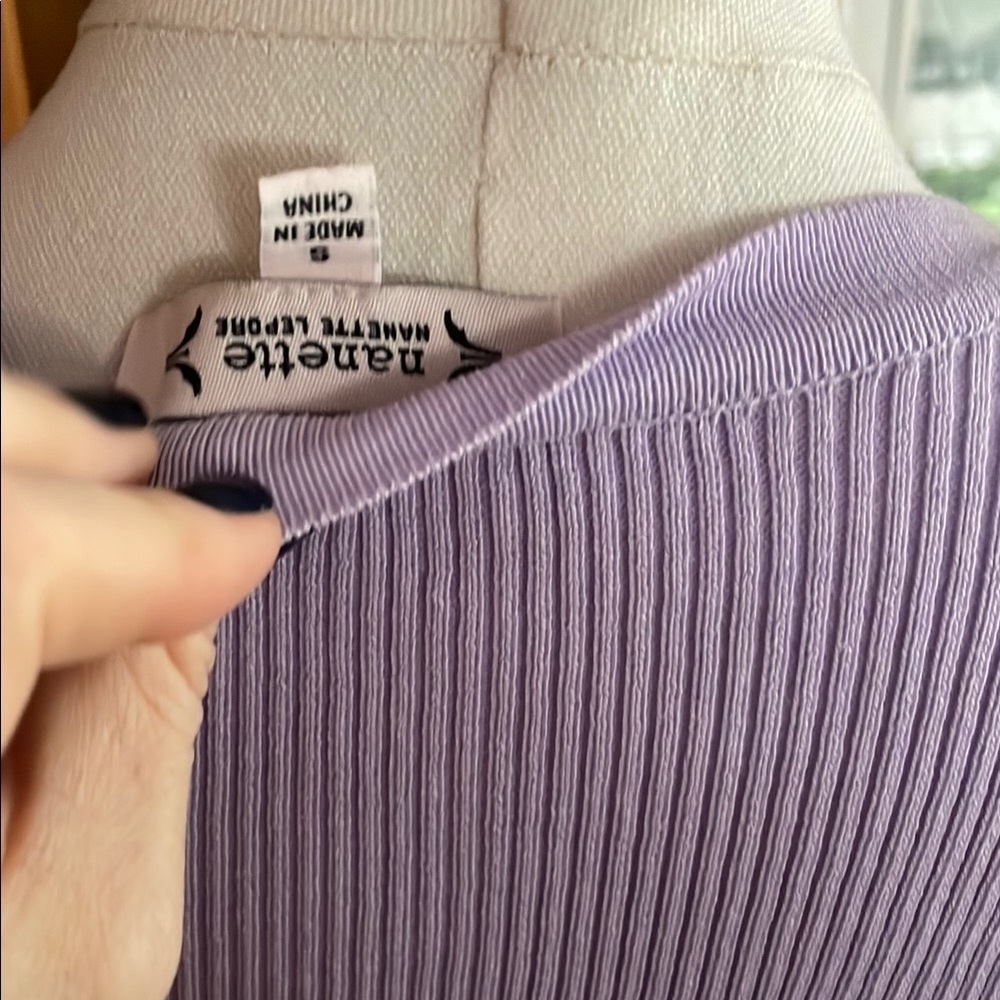 Nanette Lepore NWOT Lavender Ribbed Jewel Women's Top Small - Picture 7 of 9